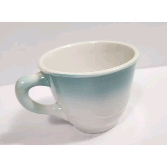 Vintage Jackson Custom China Mug  Turquoise Fade On White - Picture 1 of 7